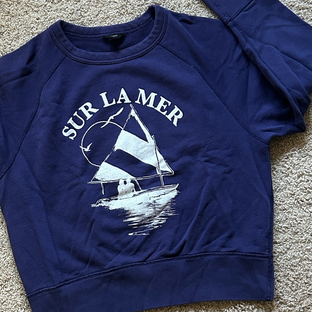 J. Crew Sur La Mer Raglan Crewneck Sweatshirt